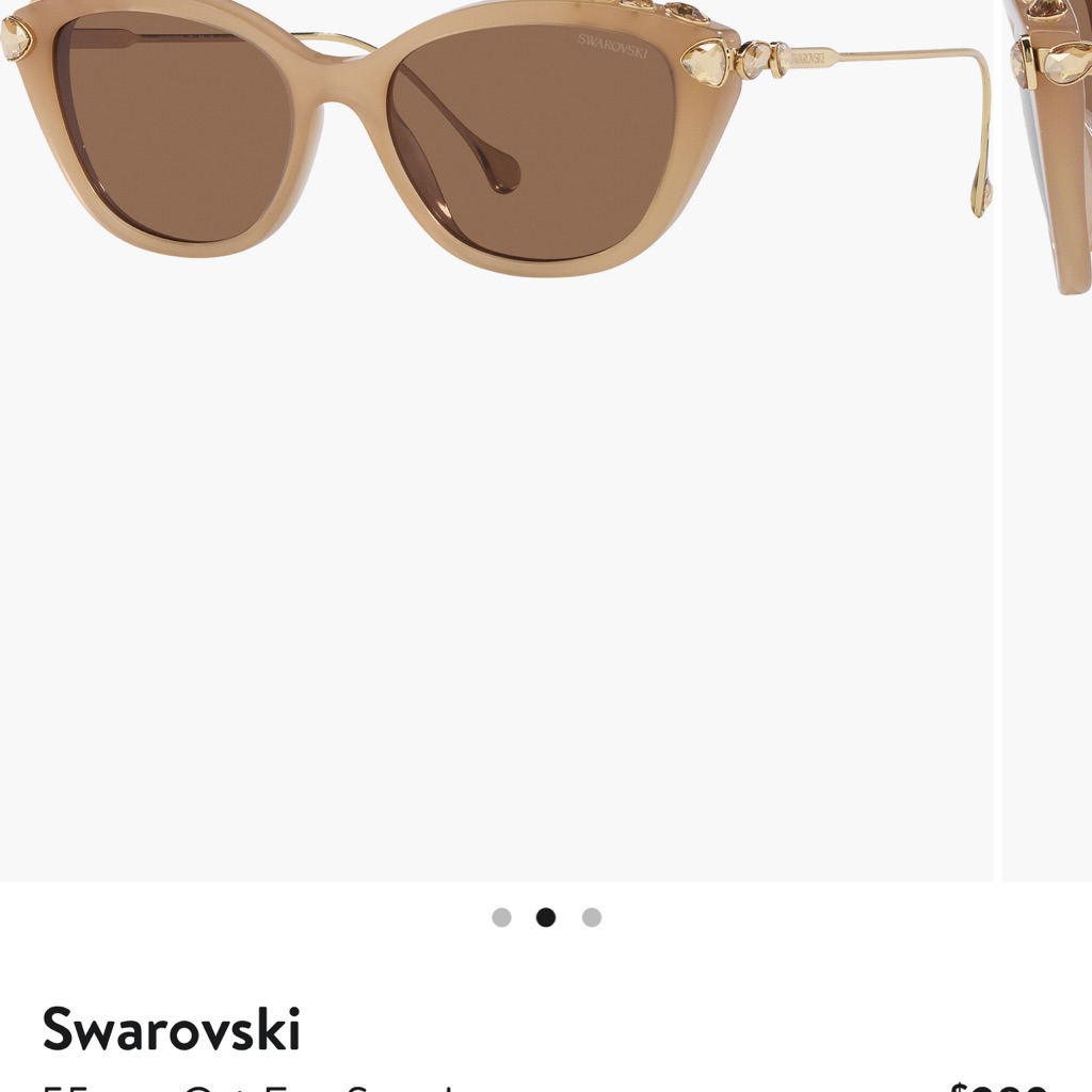 Swarovski Brown Cat-Eye Sunglasses With Crystal Embellishments